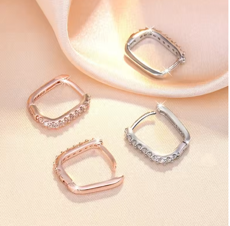 Rose gold and silver earring options