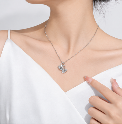 Odette Twin Swan Necklace — alternate worn styling view