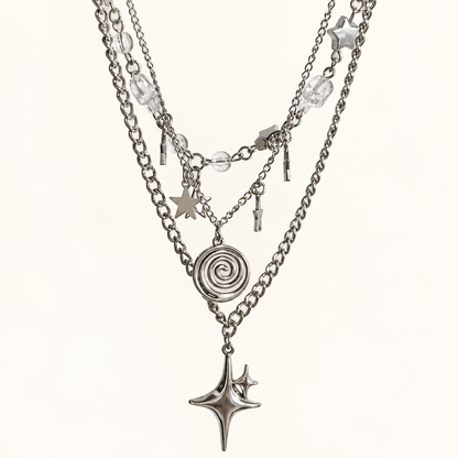 Star Charm Necklace — hanging front view